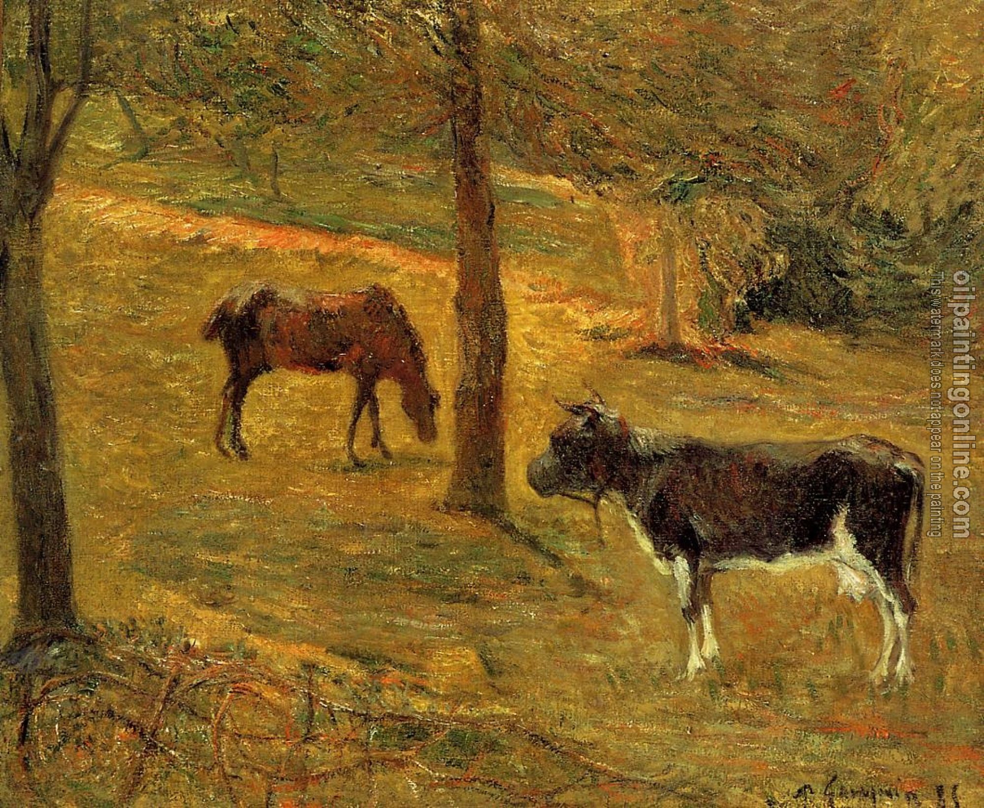 Gauguin, Paul - Horse and Cow in a Field